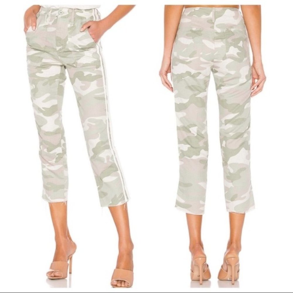 NWT Mother The Shaker Chop Crop Fray Camo Pants - Picture 3 of 3